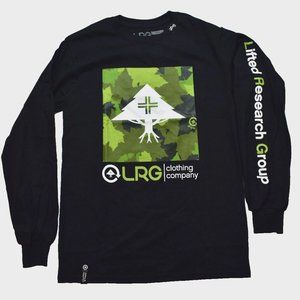 Lifted Research Group Mens LRG Forest Camo Tree Box L/S Black Shirt New Small